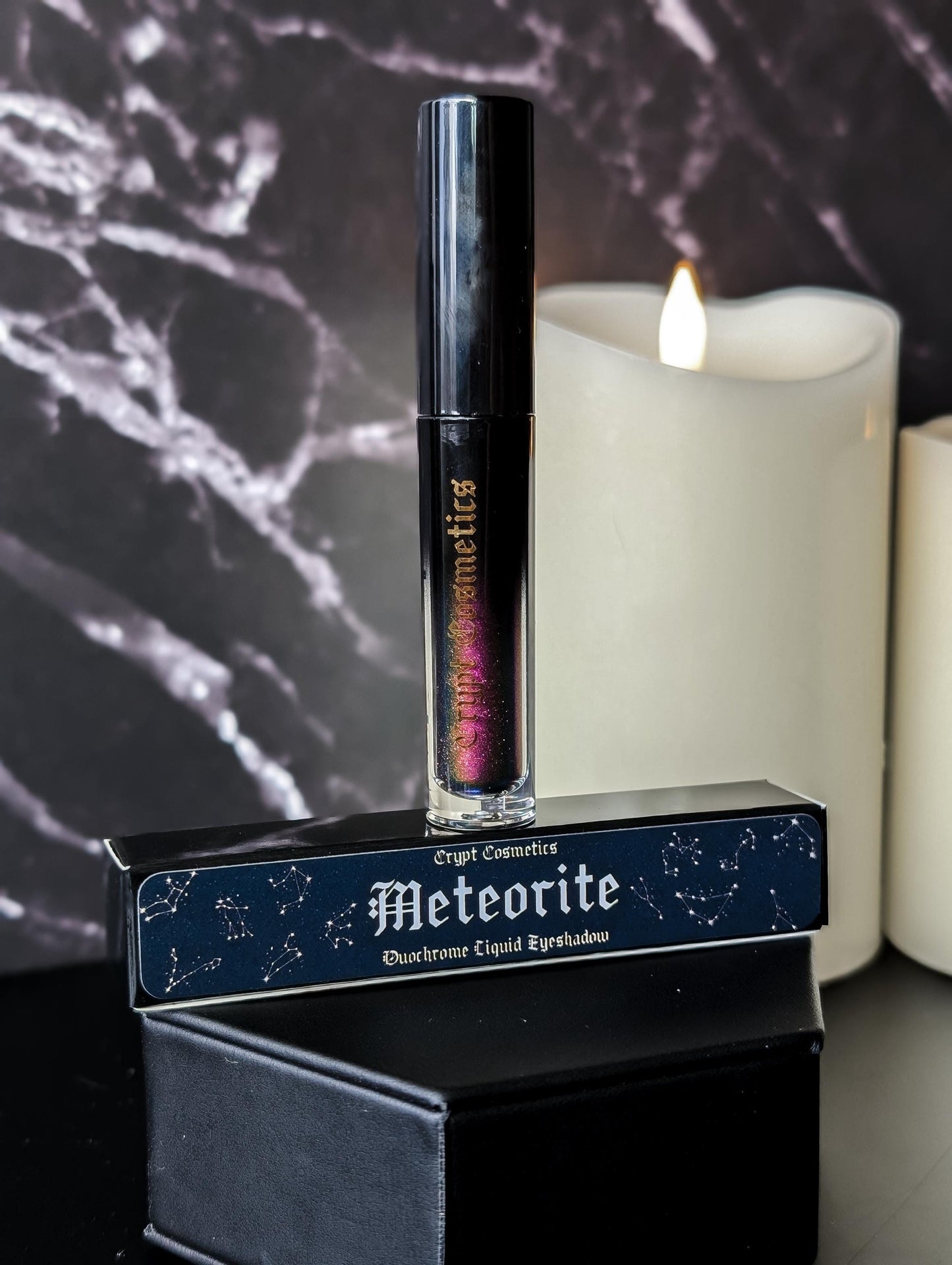METEORITE - Duochrome liquid eyeshadows, space themed, multichrome cosmetics, witchy makeup, astrology, astronomy, highlighter, vegan