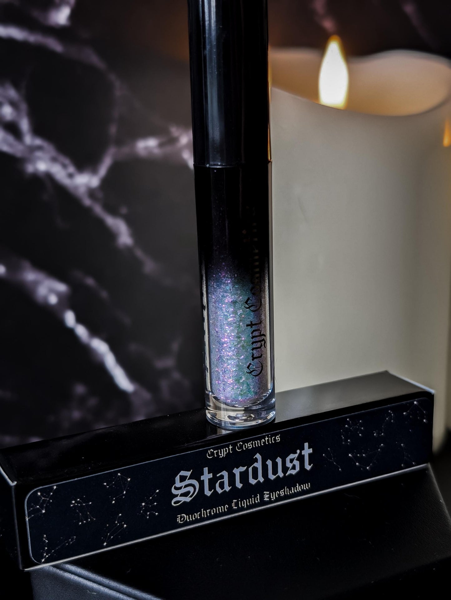 STARDUST - Duochrome liquid eyeshadows, space themed, multichrome cosmetics, witchy makeup, astrology, astronomy, highlighter, vegan