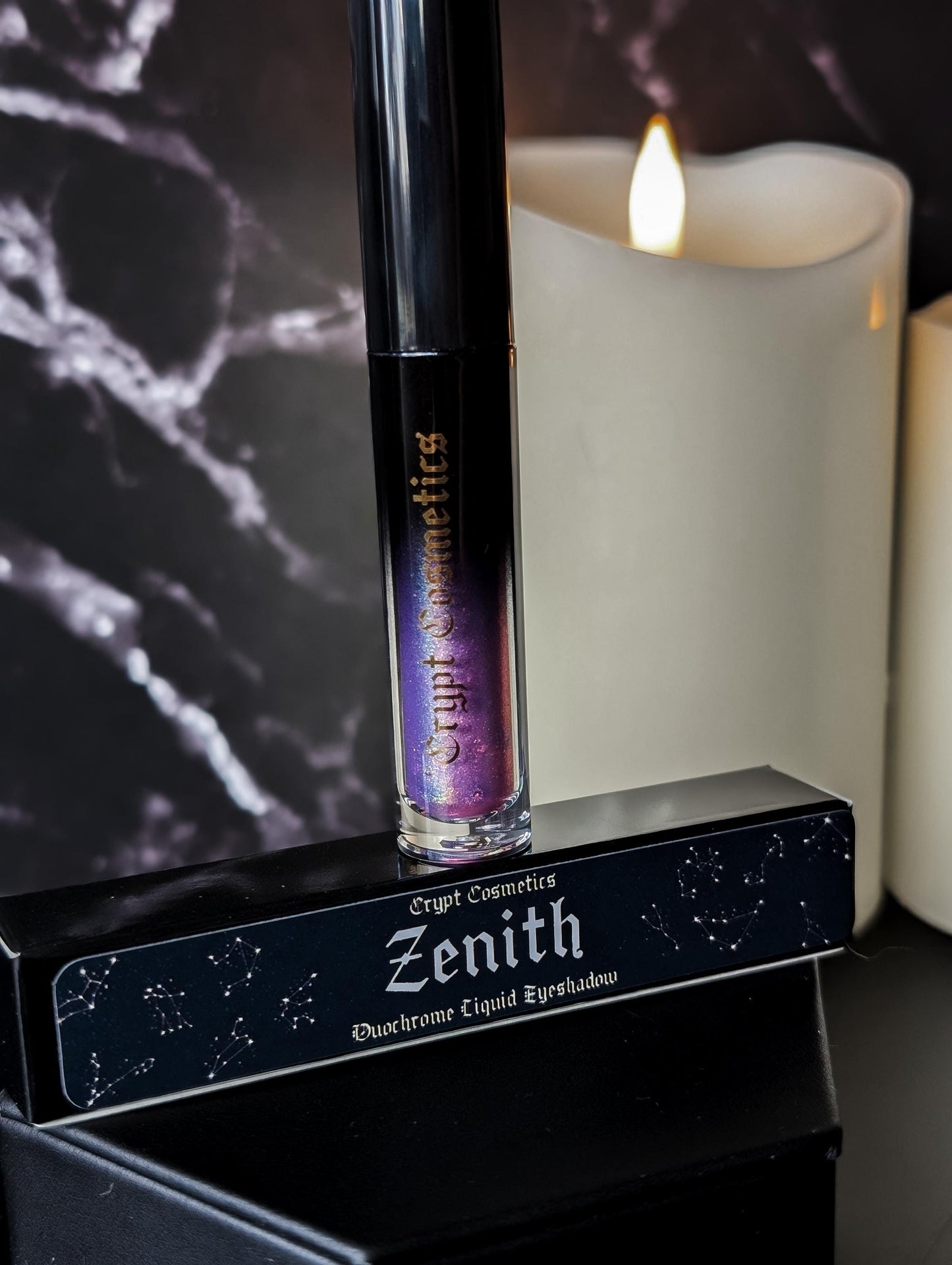 ZENITH - Duochrome liquid eyeshadows, space themed, multichrome cosmetics, witchy makeup, astrology, astronomy, highlighter, vegan