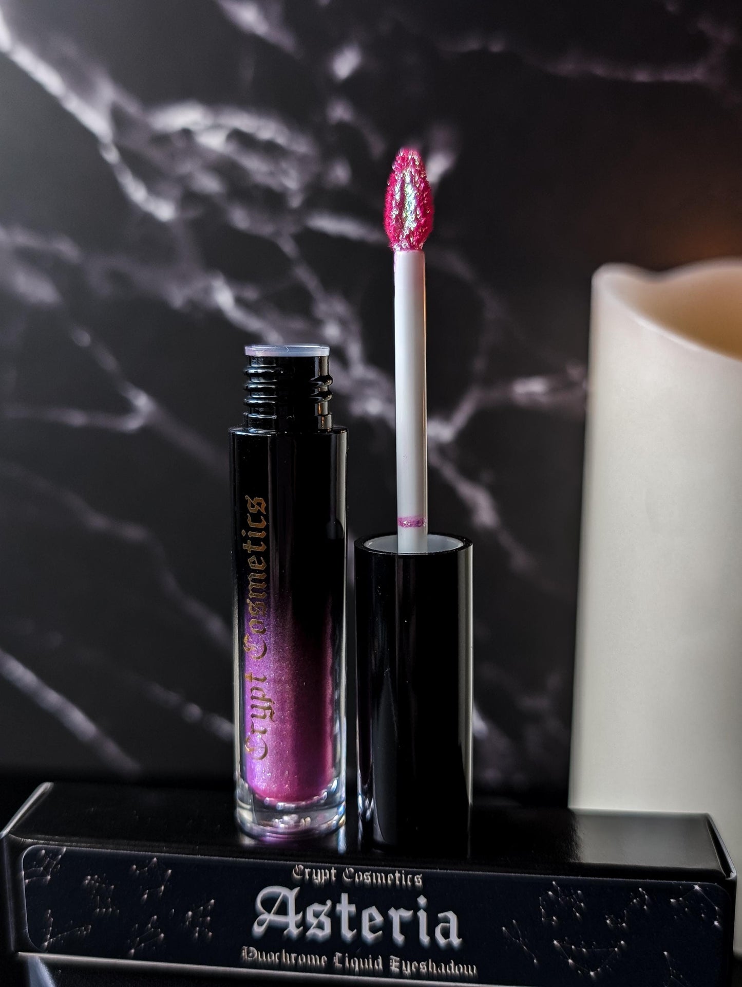 ASTERIA - Duochrome liquid eyeshadows, space themed, multichrome cosmetics, witchy makeup, astrology, astronomy, highlighter, vegan