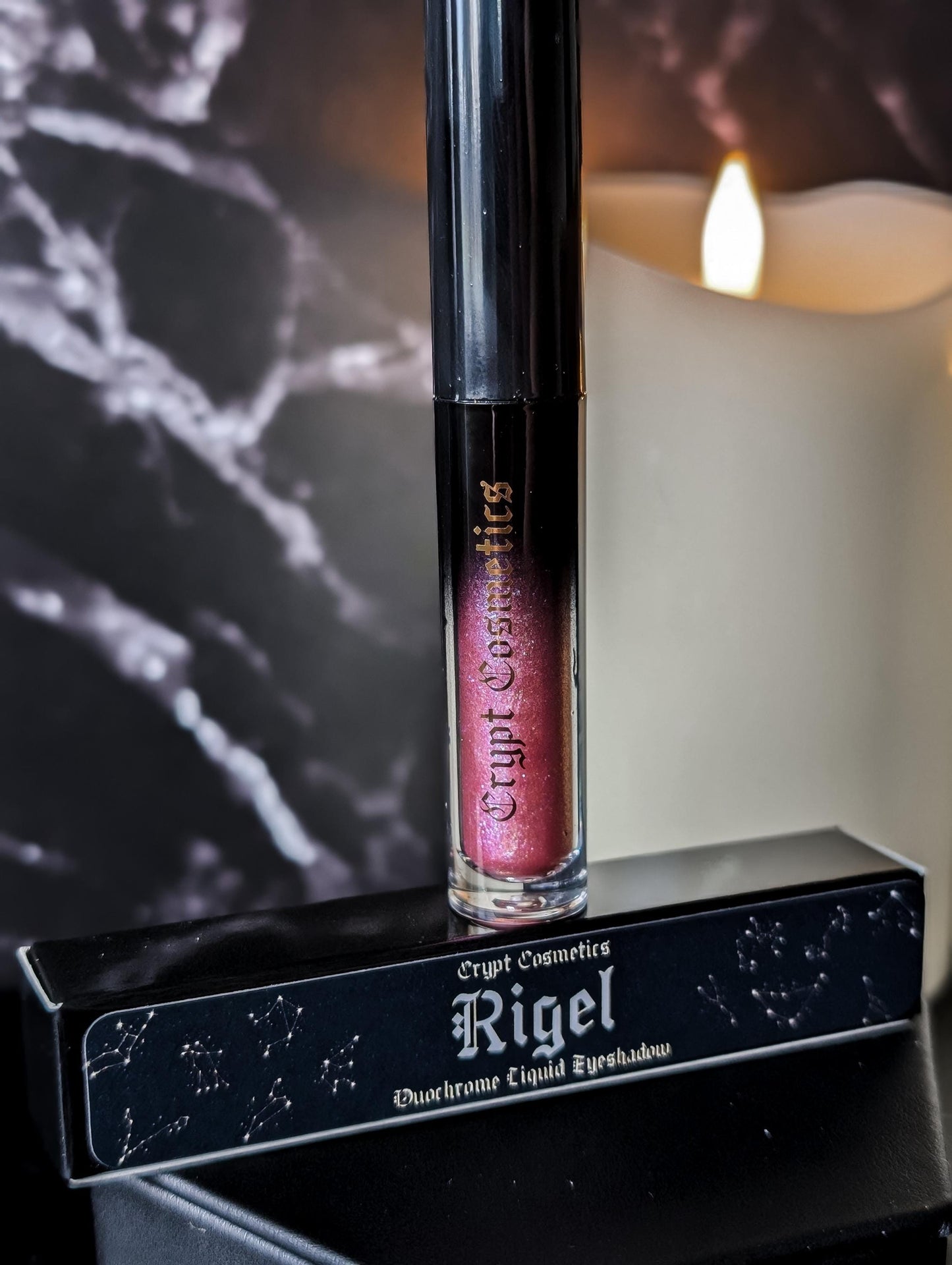 RIGEL - Duochrome liquid eyeshadows, space themed, multichrome cosmetics, witchy makeup, astrology, astronomy, highlighter, vegan