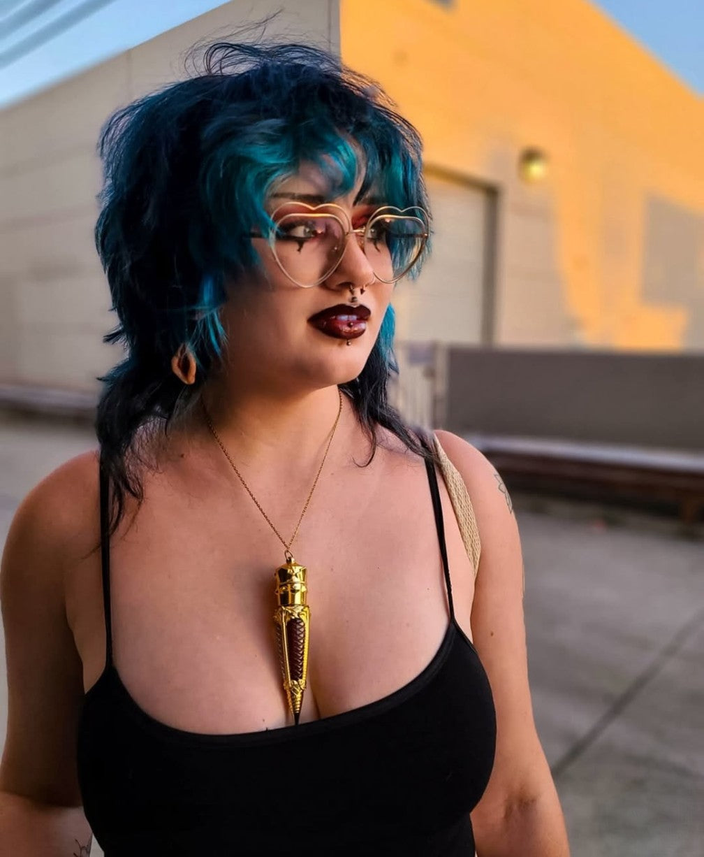 Chain add-on for lip gloss, gold or silver, lobster clasp, stainless steel