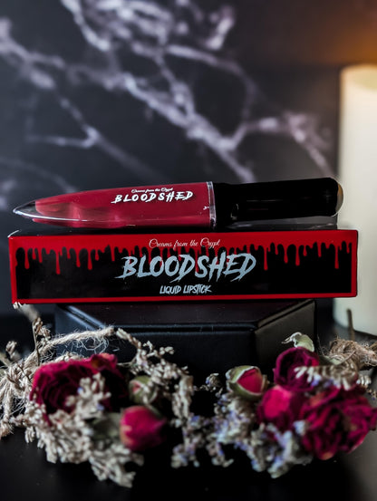 BLOODSHED - Dark red Knife shaped liquid lipstick, lip makeup, gothic cosmetics, matte, horror themed, halloween, gift for her, vegan