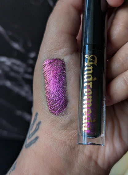 ANDROMEDA - Duochrome liquid eyeshadows, space themed, multichrome cosmetics, witchy makeup, astrology, astronomy, highlighter, vegan
