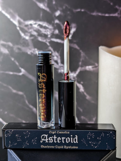 ASTEROID - Duochrome liquid eyeshadows, space themed, multichrome cosmetics, witchy makeup, astrology, astronomy, highlighter, vegan