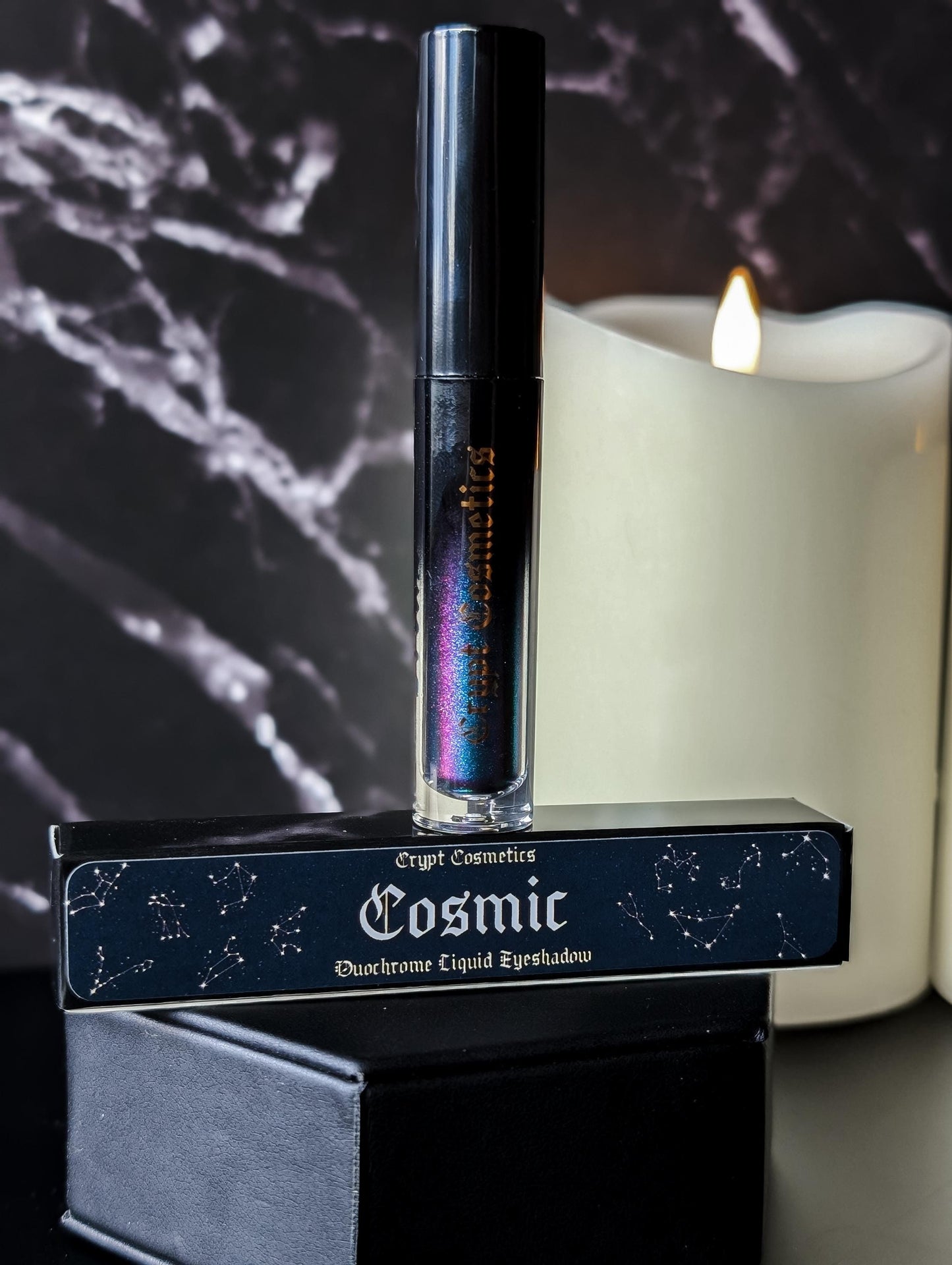 COSMIC - Duochrome liquid eyeshadows, space themed, multichrome cosmetics, witchy makeup, astrology, astronomy, highlighter, vegan