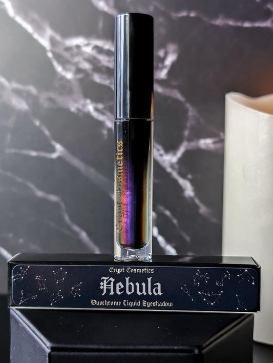 NEBULA - Duochrome liquid eyeshadows, space themed, multichrome cosmetics, witchy makeup, astrology, astronomy, highlighter, vegan