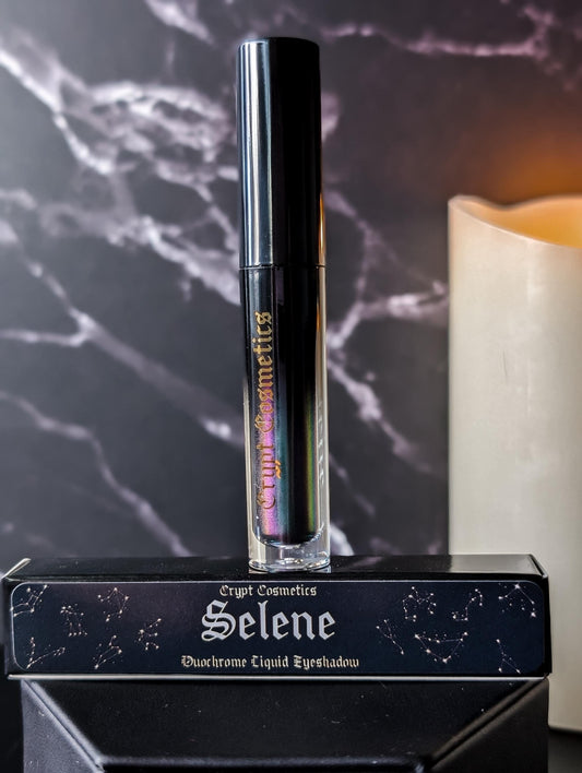SELENE - Duochrome liquid eyeshadows, space themed, multichrome cosmetics, witchy makeup, astrology, astronomy, highlighter, vegan