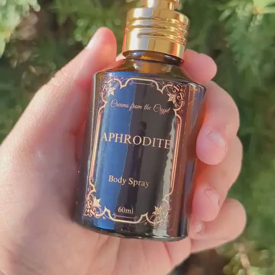 Custom body spray, gothic and witchy fragrance, multiple scents, vegan, cruelty free, 2oz, gift, fine mist pump, gold bottle
