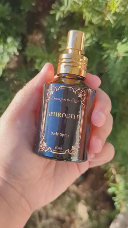 Custom body spray, gothic and witchy fragrance, multiple scents, vegan, cruelty free, 2oz, gift, fine mist pump, gold bottle