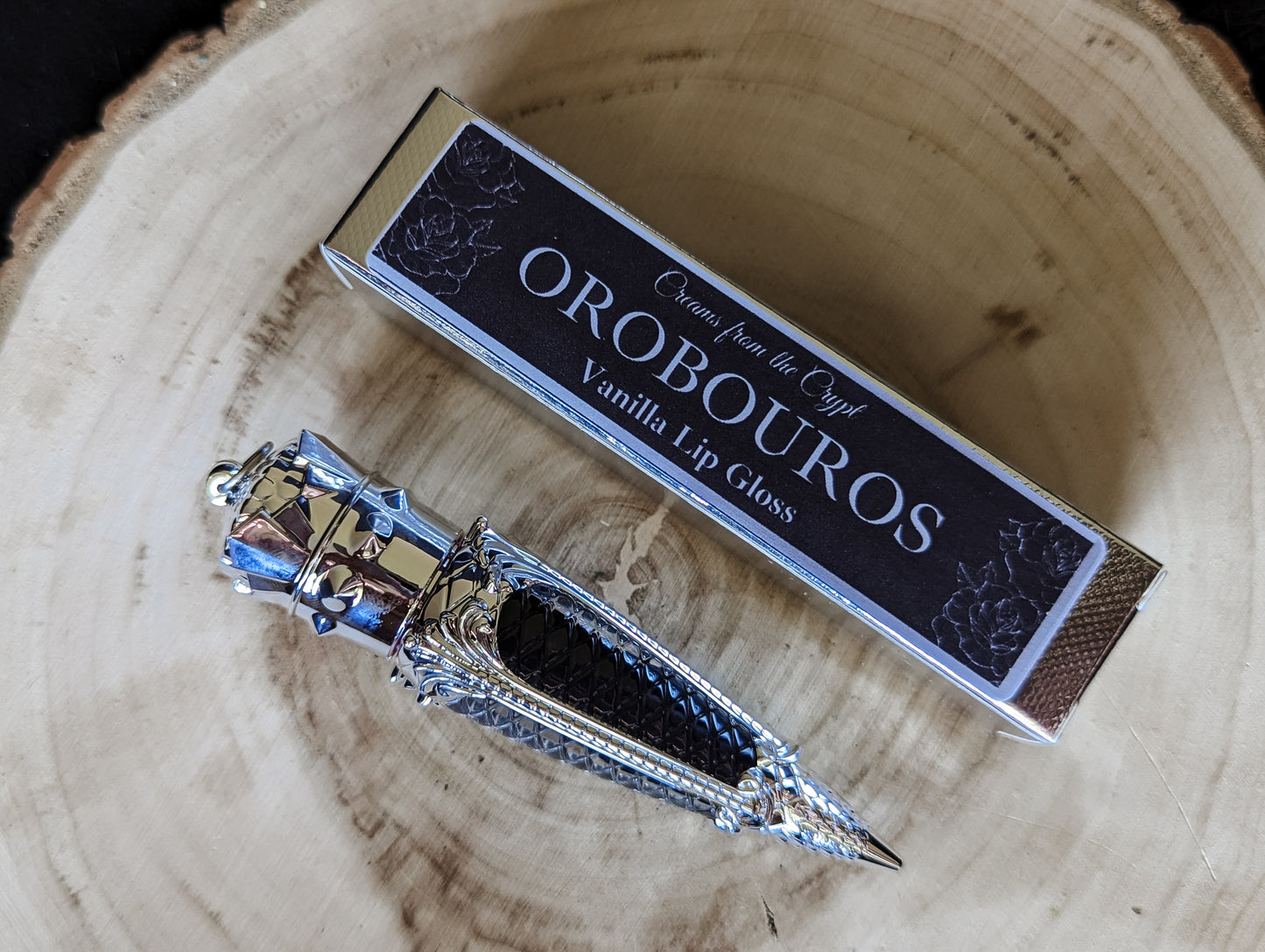 OROBOUROS (Silver Edition) - Black french vanilla flavored lip gloss