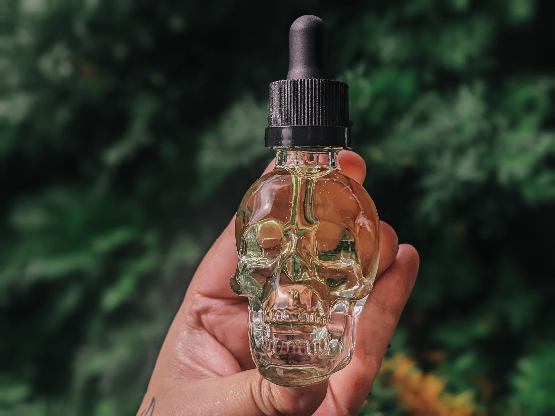 Scented Skull body + hair oil - 1oz moisturizer, gothic skincare, custom fragrance, vegan, cruelty free, for women & men, Halloween gift