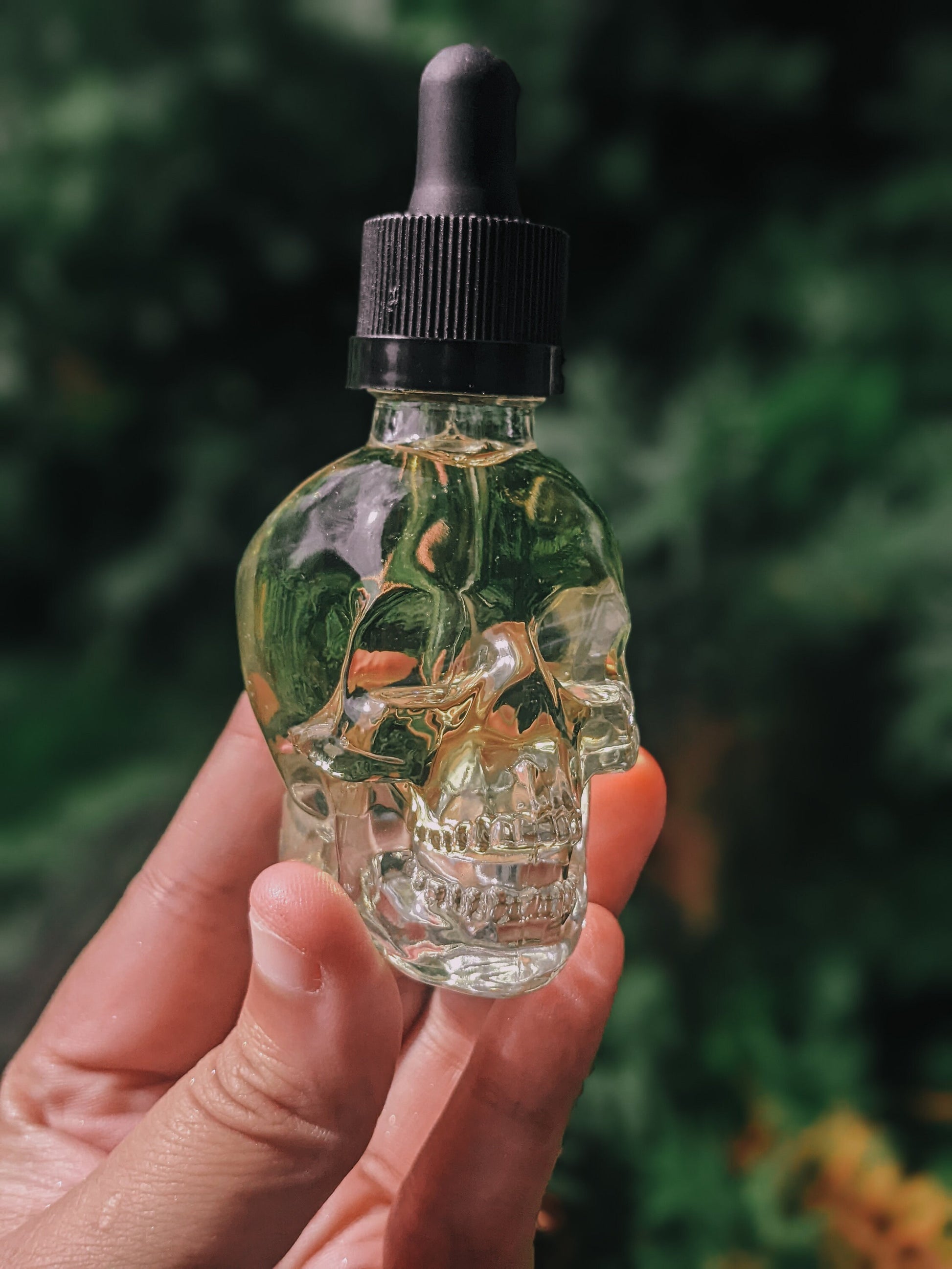 Scented Skull body + hair oil - 1oz moisturizer, gothic skincare, custom fragrance, vegan, cruelty free, for women & men, Halloween gift