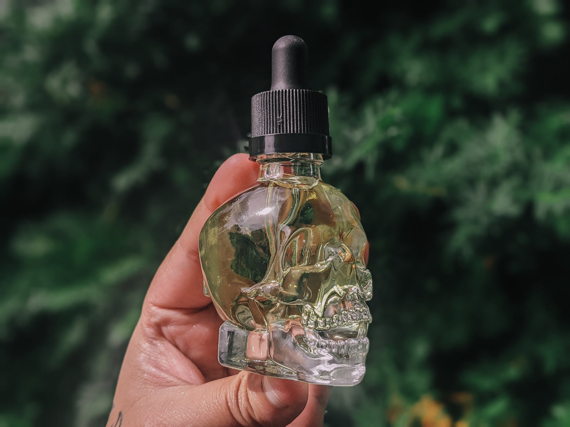 Scented Skull body + hair oil - 1oz moisturizer, gothic skincare, custom fragrance, vegan, cruelty free, for women & men, Halloween gift